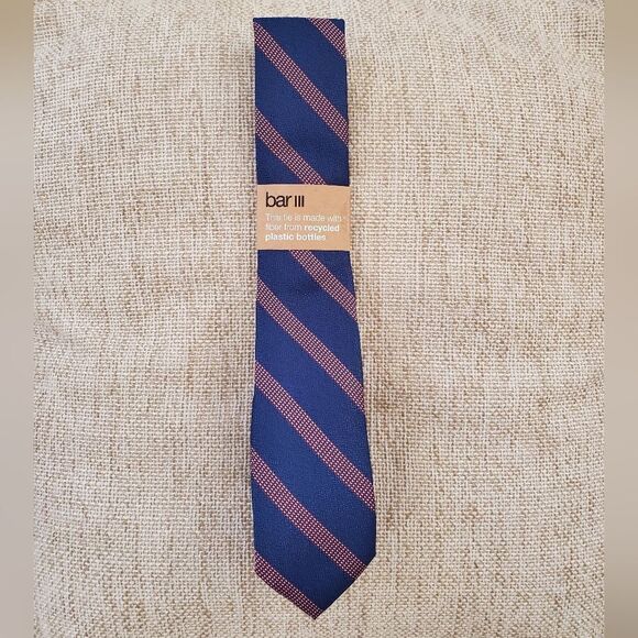 Bar III Mellini Skinny Textured Striped Tie - Picture 2 of 8